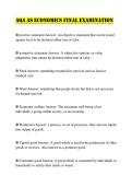 AQA AS Economics Final Examination