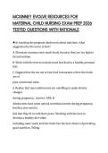MCKINNEY EVOLVE RESOURCES FOR MATERNAL CHILD NURSING EXAM PREP 2026 TESTED QUESTIONS WITH RATIONALE