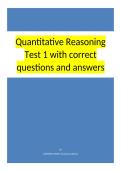 Quantitative Reasoning Test 1 with correct questions and answers