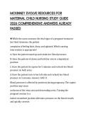 MCKINNEY EVOLVE RESOURCES FOR MATERNAL CHILD NURSING STUDY GUIDE 2026 COMPREHENSIVE ANSWERS ALREADY PASSED