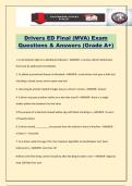 Drivers ED Final &lpar;MVA&rpar; Exam Questions & Answers &lpar;Grade A&plus;&rpar;
