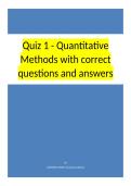 Quiz 1 - Quantitative Methods with correct questions and answers