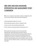MED SURG HESI 2026 DIAGNOSIS&comma; INTERVENTION AND MANAGEMENT STUDY COMPANION