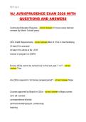 NJ JURISPRUDENCE EXAM 2026 WITH  QUESTIONS AND ANSWERS