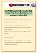 FedVTE Cisco CCNA Security Self- Study Prep-Exam Questions and Answers &lpar;Grade A&plus;&rpar;