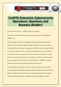 FedVTE Enterprise Cybersecurity Operations- Questions and Answers &lpar;Grade&plus;&rpar;