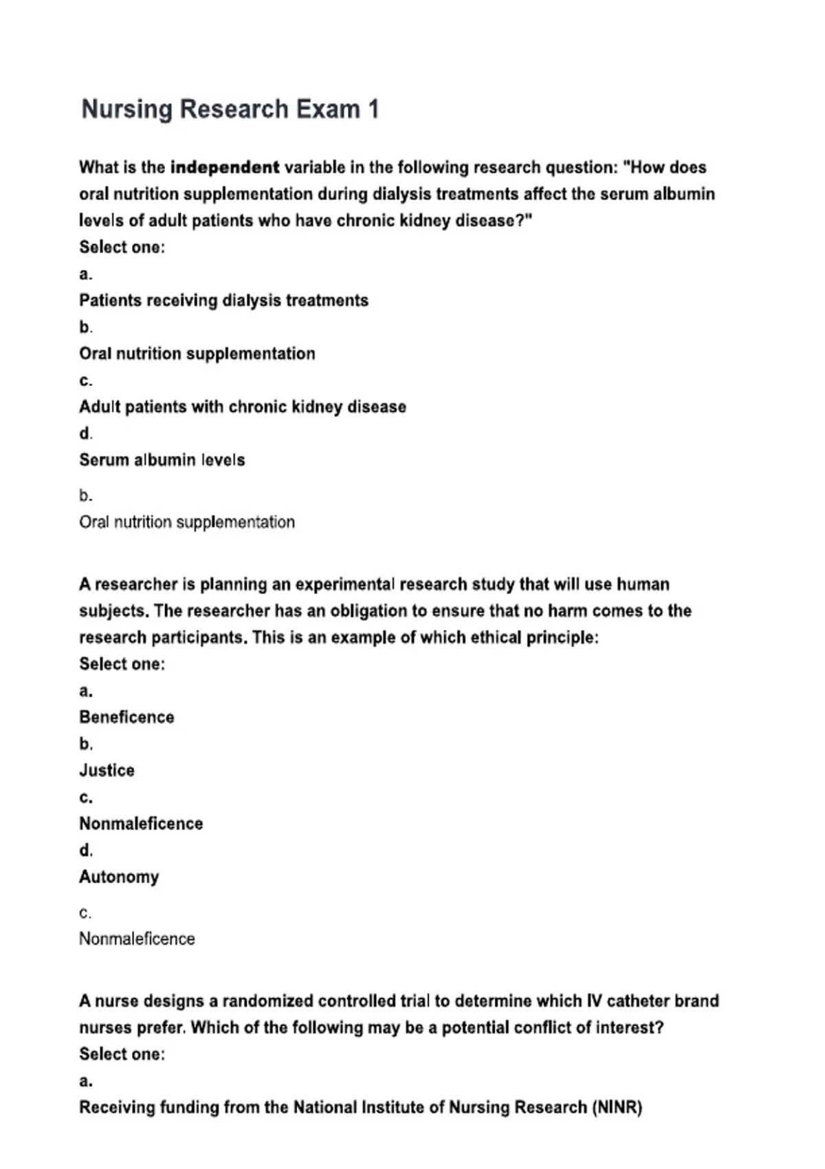 Nursing Research Exam (Latest 2026/2027) Questions & Verified Answers ...