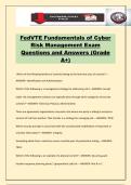 FedVTE Fundamentals of Cyber Risk Management Exam Questions and Answers &lpar;Grade A&plus;&rpar;