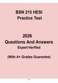 BSN 215 HESI Practice Test PDF &vert; Nursing Exam Review & Study Guide