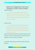 State Farm Independent Auto Exam  Questions & 100&percnt; Correct Answers