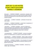 NUR 253&colon; CLASS NOTES EXAM 1 WITH QUALIFIED CORRECT ANSWERS