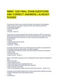 NMNC 1220 FINAL EXAM QUESTIONS AND CORRECT ANSWERS &vert; ALREADY PASSED 