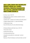 AQA A LEVEL DESIGN AND TECHNOLOGY PRODUCT DESIGN 7552 1 PAPER 1 TECHNICAL PRINCIPLES EXAMINATION TEST 2026 FULL QUESTION PAPER AND MARK SCHEME GRADED A&plus;