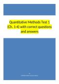 Quantitative Methods Test 1 &lpar;Ch&period; 1-4&rpar; with correct questions and answers&period;