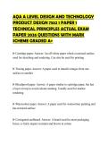 AQA A LEVEL DESIGN AND TECHNOLOGY PRODUCT DESIGN 7552 1 PAPER 1 TECHNICAL PRINCIPLES ACTUAL EXAM PAPER 2026 QUESTIONS WITH MARK SCHEME GRADED A&plus;