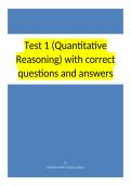 Test 1 Quantitative Reasoning with correct questions and answers