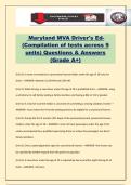 Maryland MVA Driver's Ed- &lpar;Compilation of tests across 9 units&rpar; Questions & Answers &lpar;Grade A&plus;&rpar;