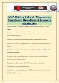 MVA Driving School &lpar;50 question final Exam&rpar; Questions & Answers &lpar;Grade A&plus;&rpar;
