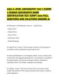 AQA A LEVEL GEOGRAPHY 7037 2 PAPER 2 HUMAN GEOGRAPHY MARK CERTIFICATION TEST SCRIPT 2026 FULL QUESTIONS AND SOLUTIONS GRADED A&plus;
