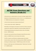 NCTRC Exam Questions and Answers &lpar;Grade A&plus;&rpar;