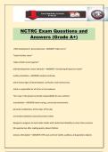 NCTRC Exam Questions and Answers &lpar;Grade A&plus;&rpar;