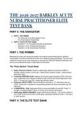 2026&sol;2027 Barkley Acute Nurse Practitioner &lpar;AGACNP&rpar; Elite Test Bank &vert; Full Q&A with Mentor Rationales