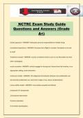 NCTRC Exam Study Guide Questions and Answers &lpar;Grade A&plus;&rpar;