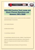 NUR 600 Practice Test&colon; Lungs and Chest &lpar;Thorax&rpar; Questions and Answers 100&percnt; PASS