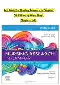 Test Bank For Nursing Research In Canada&comma;  5th Edition by Mina Singh  Chapters 1-21
