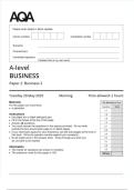 AQA A-level BUSINESS Paper 2 JUNE 2025 QUESTION PAPER