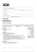 AQA A-level BUSINESS Paper 3 JUNE 2025 QUESTION PAPER AND MARK SCHEME