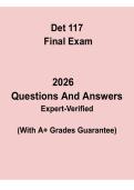 DET 117 Final Exam Guide&colon; Key Concepts&comma; Questions&comma; and Preparation Tips
