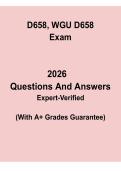 WGU D658 Final Exam Questions and Answers &vert; Study Guide PDF