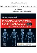 Radiographic Pathology for Technologists &lpar;8th Edition&rpar; &ndash; Test Bank for Chapters 1&ndash;12 by Michael Kowalczyk with Complete Practice Questions and Answers