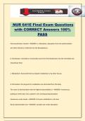 NUR 641E Final Exam Questions with CORRECT Answers 100&percnt; PASS