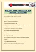 Nur 600 - Exam 1 Questions and Answers 100&percnt; Solved