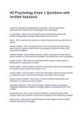 I O Psychology Exam 1 Questions with Verified Solutions