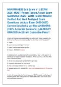 NGN RN HESI Exit Exam V1 &vert; EXAM   2026  MOST RecentTested&comma;Actual Exam  Questions &lpar;2026&rpar;  WITH Recent Newest  Verified And Well Analyzed Exam  Questions  &lpar;Actual Exam 2026-2027&rpar;  Correct Detailed & Verified ANSWERS  &lpar;100&percnt; Accurate Solutions&rpar; &vert;&vert;ALREADY  GRA