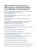 ANCC AGACNP Certification Exam  With Questions And Answers&vert; Newest  Exam 2026-2027 &vert; Already Graded A&plus; 