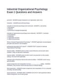 Industrial Organizational Psychology Exam 1 Questions and Answers