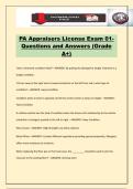 PA Appraisers License Exam 01- Questions and Answers &lpar;Grade A&plus;&rpar;