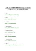ARE 112 STUDY SHEET 2026 QUESTIONS WITH SOLUTIONS GRADED A&plus;