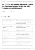 SRO CERTIFICATION EXAM Questions & Answers&comma; Well Elaborated &vert; Already Verified Test &vert;100&percnt; Verified solutions &vert;2026 Latest&excl;&excl;