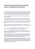 Industrial Organizational Psychology Exam 1 Questions and Answers