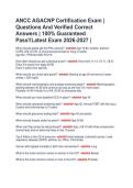 ANCC AGACNP Certification Exam &vert;  Questions And Verified Correct  Answers &vert; 100&percnt; Guaranteed  Pass&excl;&excl;Latest Exam 2026-2027