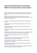 Industrial Organizational Psychology Midterm Exam Questions and Answers