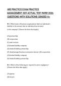 ARE PRACTICE EXAM PRACTICE MANAGEMENT 509 ACTUAL TEST PAPER 2026 QUESTIONS WITH SOLUTIONS GRADED A&plus;