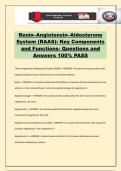 Renin&ndash;Angiotensin&ndash;Aldosterone System &lpar;RAAS&rpar;&colon; Key Components and Functions- Questions and Answers 100&percnt; PASS