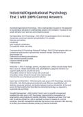 Industrial Organizational Psychology Test 1 with 100&percnt; Correct Answers