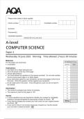 AQA A-level COMPUTER SCIENCE Paper 2 JUNE 2025 QUESTION PAPER AND MARK SCHEME